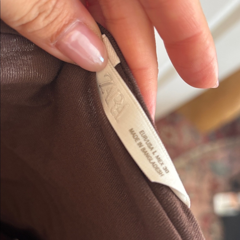Zara Chocolate asymmetrical Top - Picture 2 of 3